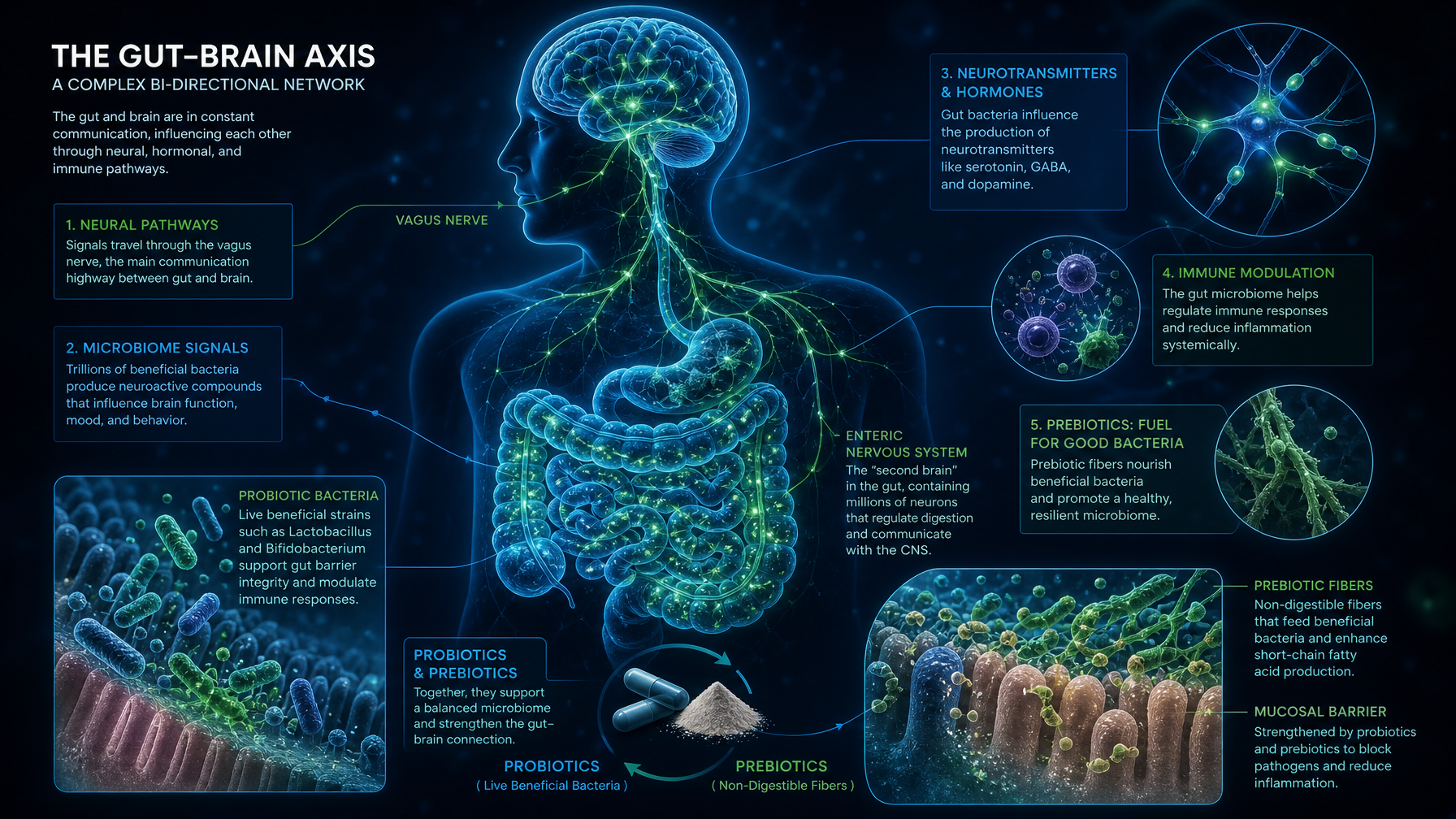Gut-Brain Axis Prebiotics: How Synbiotic Strain Diversity Drives Neurotransmitter Synthesis & Cognitive Resilience