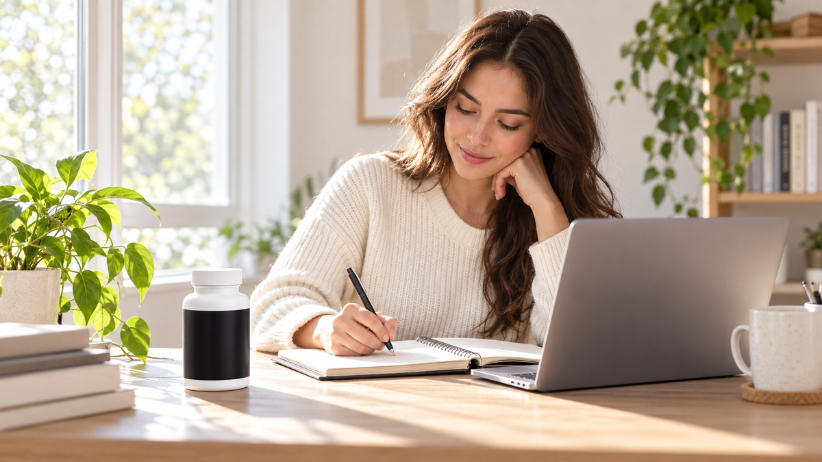 Woman in deep work study session for Huberman 10 protocols