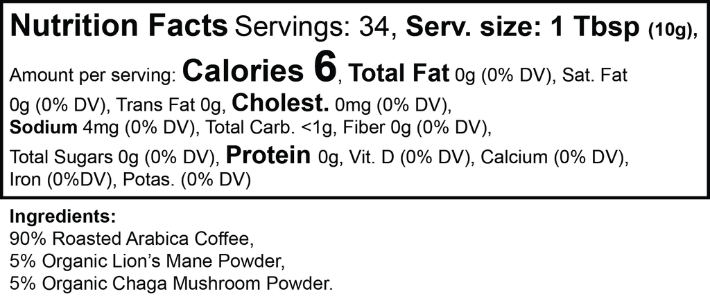 Vitality Mushroom Fusion Coffee - Lion's Mane + Chaga (Medium Roast)