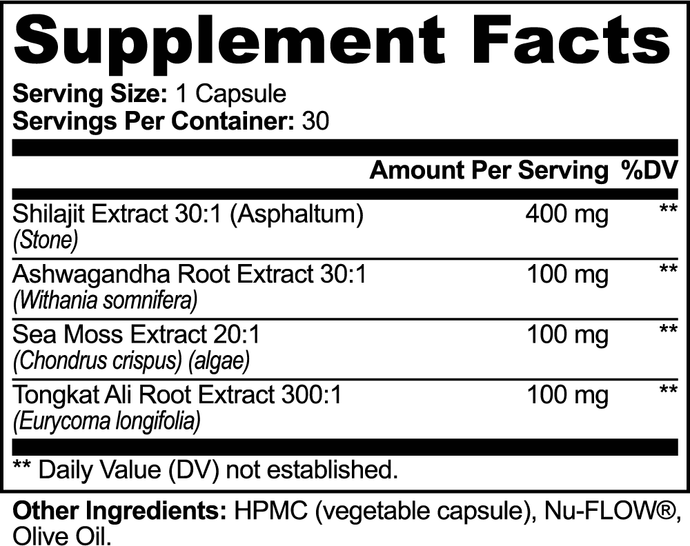 Ashwagandha and Shilajit Adpaptogen Complex